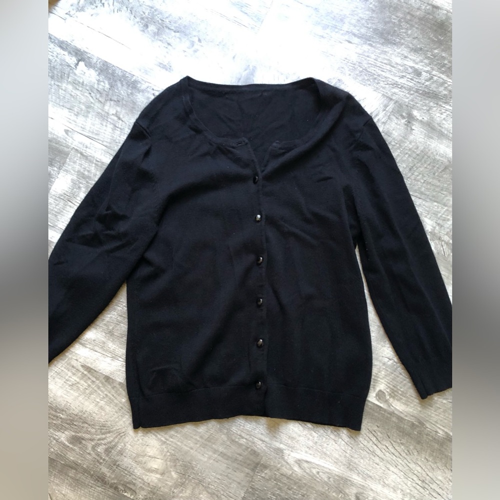 Girls size 10 Black Button-Down Cardigan Pull over Sweater
